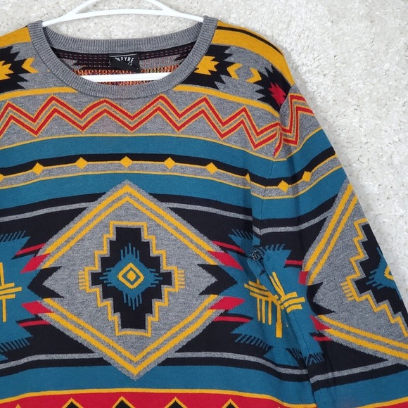 Empyre Knit‎ Pullover Sweater Men M Aztec Pattern Streetwear Outdoor Layer - Picture 2 of 11